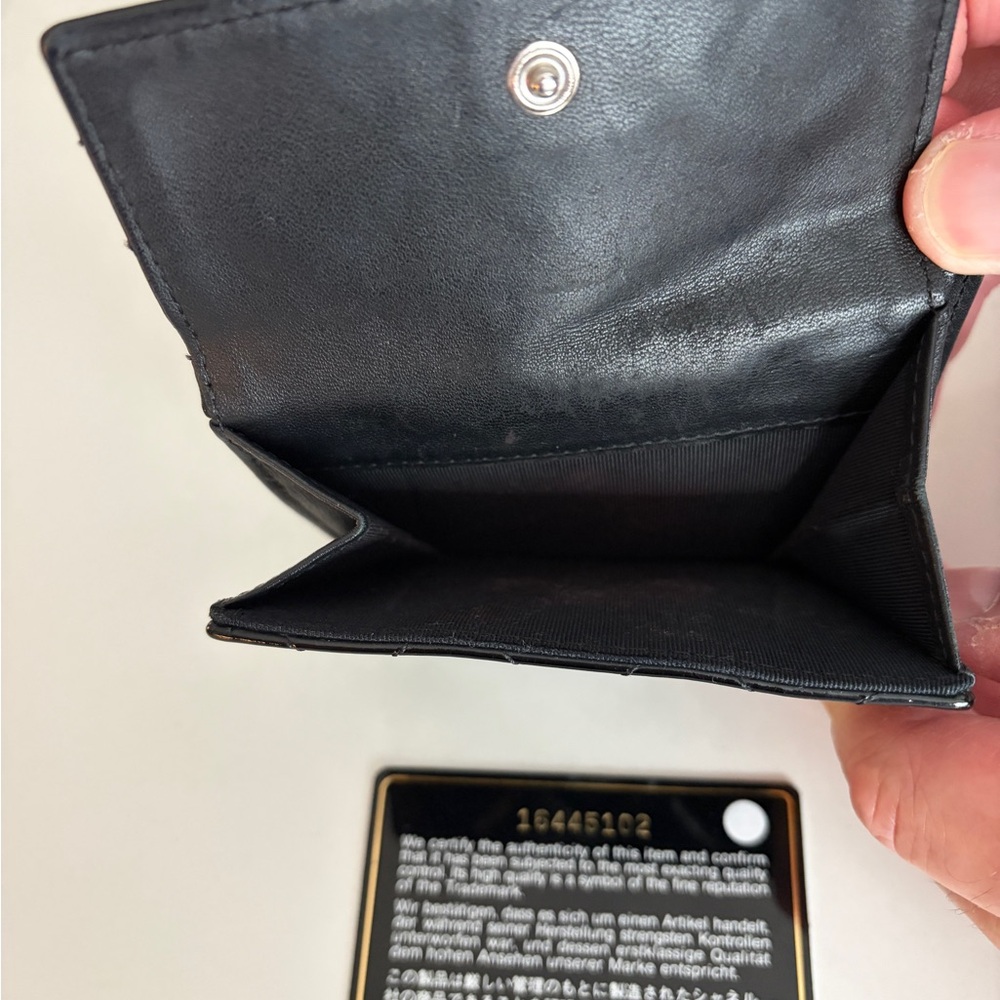Chanel Black Patent Leather Quilted CC Compact Wallet Card Holder - Picture 7 of 12
